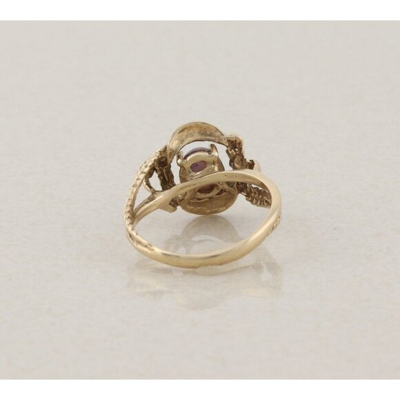 10k Yellow Gold Natural Ruby Star Sapphire Ring Size 7 1/4 - Picture 6 of 7